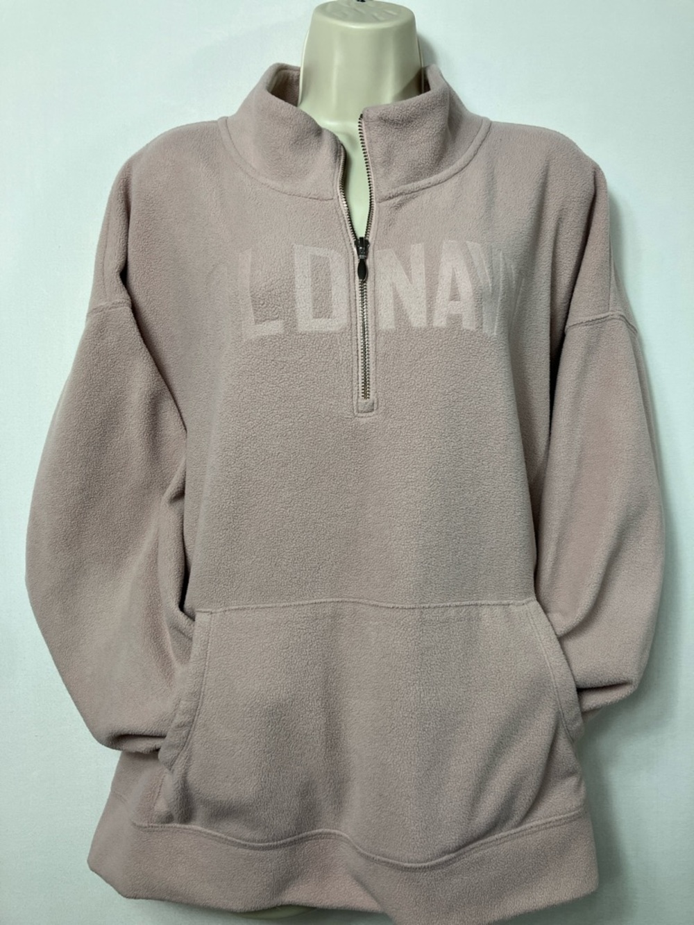 Old Navy Dusty Mauve (faint pink) Half-Zip Fleece Pullover Hoodie XXL *coupon el